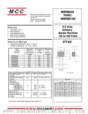 MBRB850 datasheet pdf Micro Commercial Components