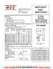 MBRF1020CT datasheet pdf Micro Commercial Components