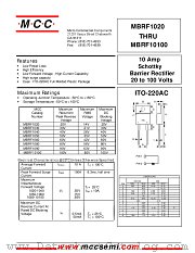 MBRF1030 datasheet pdf Micro Commercial Components