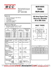 MUR10040 datasheet pdf Micro Commercial Components