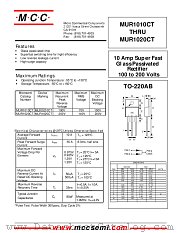 MUR1020CT datasheet pdf Micro Commercial Components