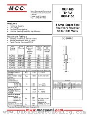 MUR480 datasheet pdf Micro Commercial Components