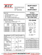 MURF1040CT datasheet pdf Micro Commercial Components
