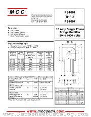 RS1001 datasheet pdf Micro Commercial Components