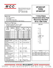 UF4001GP datasheet pdf Micro Commercial Components