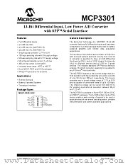 MCP3301 datasheet pdf Microchip