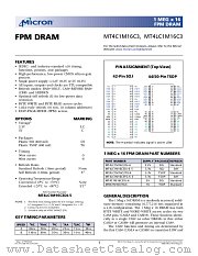 MT4C1M16C3DJ-6 datasheet pdf Micron Technology