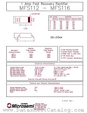MFS116 datasheet pdf Microsemi