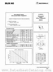 BUX40 datasheet pdf Motorola