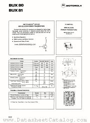 BUX81 datasheet pdf Motorola