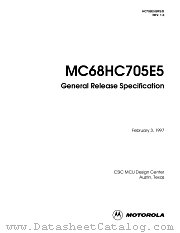 HC705E5GRS datasheet pdf Motorola