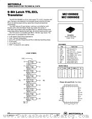 MC100H602FN datasheet pdf Motorola
