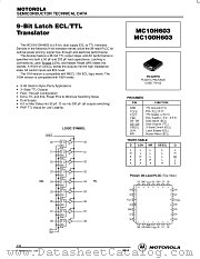 MC10H603FN datasheet pdf Motorola