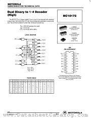 MC10172L datasheet pdf Motorola