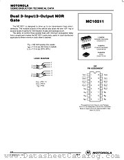 MC10211 datasheet pdf Motorola