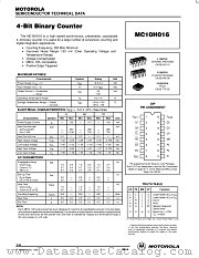 MC10H016P datasheet pdf Motorola