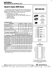 MC10H102P datasheet pdf Motorola