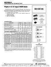 MC10H106P datasheet pdf Motorola