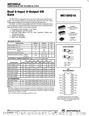 MC10H210L datasheet pdf Motorola