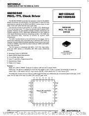 MC10H640FN datasheet pdf Motorola