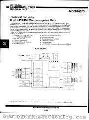 MC68705P3 datasheet pdf Motorola