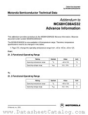 MC68HC08AS32AD datasheet pdf Motorola