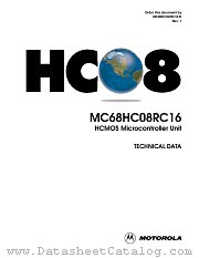 MC68HC08RC16 datasheet pdf Motorola