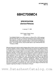 MC68HC705MC4 datasheet pdf Motorola