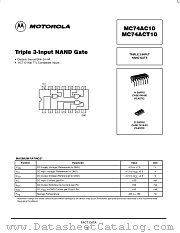 MC74AC10N datasheet pdf Motorola