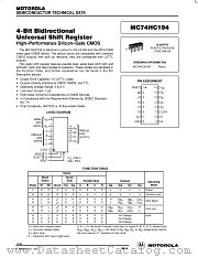 MC74HC194 datasheet pdf Motorola