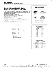 MC74HC20D datasheet pdf Motorola
