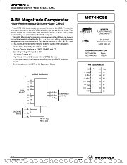 MC74HC85 datasheet pdf Motorola