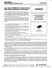 MC88920 datasheet pdf Motorola