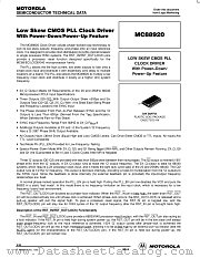 MC88920DW datasheet pdf Motorola