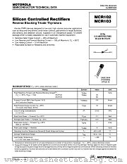 MCR103 datasheet pdf Motorola