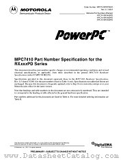 MPC7410PDPNS datasheet pdf Motorola