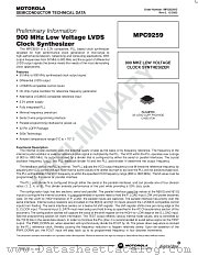 MPC9259 datasheet pdf Motorola