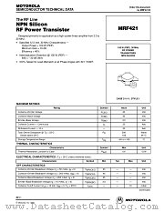 MRF421 datasheet pdf Motorola