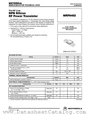 MRF6402 datasheet pdf Motorola