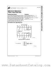 MM54HC27 datasheet pdf National Semiconductor
