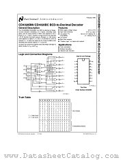 CD4028BM datasheet pdf National Semiconductor