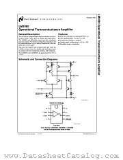 LM3080 datasheet pdf National Semiconductor