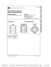 74ACT10 datasheet pdf National Semiconductor