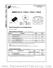 MMBD1701A datasheet pdf National Semiconductor
