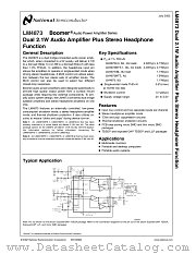 LM4873 datasheet pdf National Semiconductor