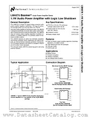 LM4876 datasheet pdf National Semiconductor