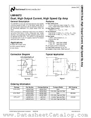 LMH6672 datasheet pdf National Semiconductor