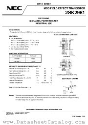 2SK2981 datasheet pdf NEC