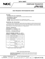 UPA103B-E1 datasheet pdf NEC
