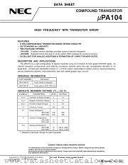 UPA104G-E1 datasheet pdf NEC